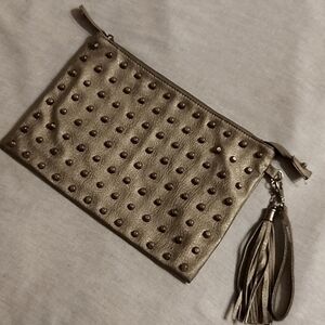 Atmosphere Pewter Gunmetal Studded Wristlet/Clutch